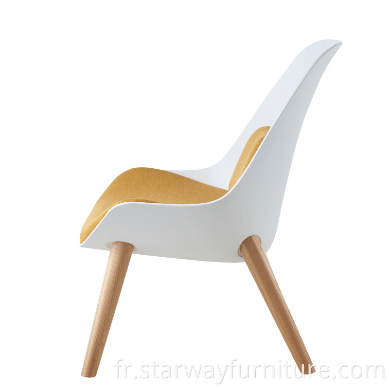 Chaise de loisirs moderne en PP avec chaise de canapé de salon de loisirs en bois pour meubles de salon
